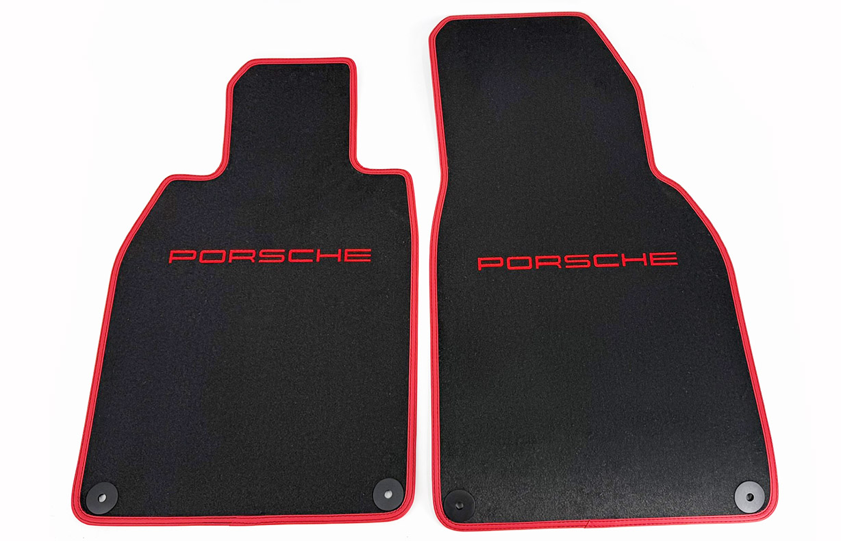 Custom Leather Piped Mats w/Logo : Suncoast Porsche Parts